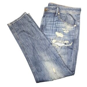 Diesel Industry Denim Division Distressed Ripped Blue Jeans Mens 38x32